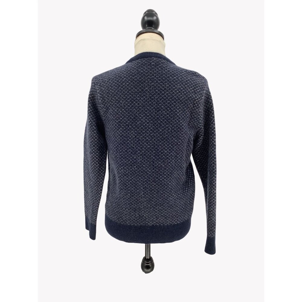 J. Crew Rugged Merino Wool Blend Crewneck Sweater L Blue/Navy - Picture 3 of 7